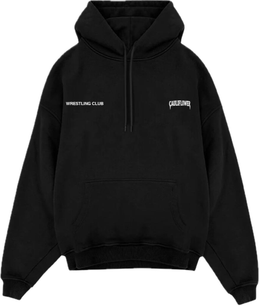 "Powered By Grit" Wrestling Club Hoodie - BLACK